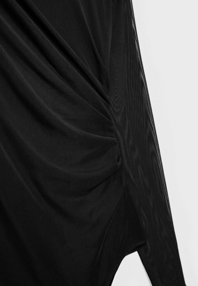 Rynkad bodysuit i tyll