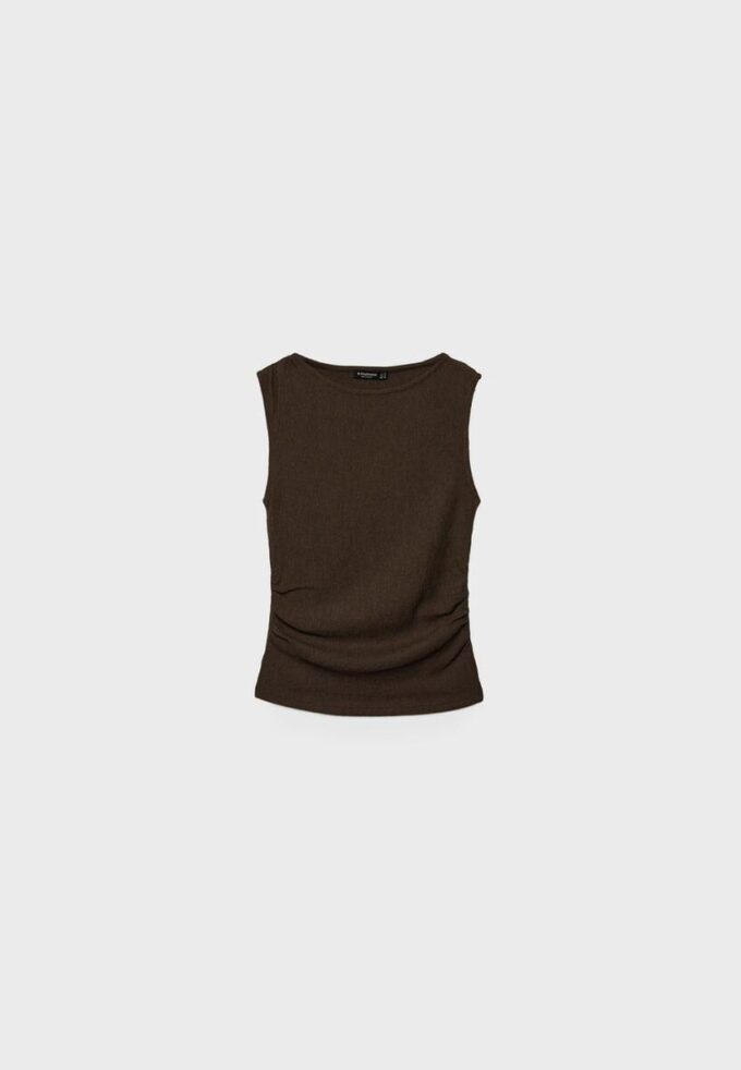 Rynkad T-shirt med struktur