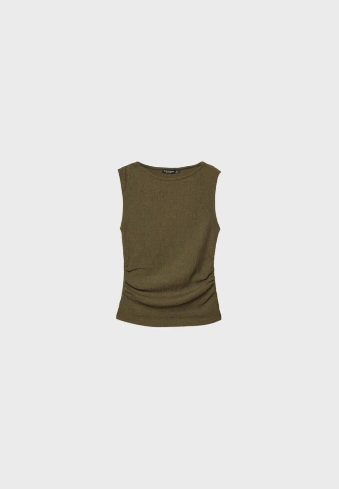 Rynkad T-shirt med struktur