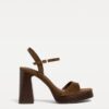 Sandaler med plattform i skinn