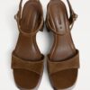 Sandaler med plattform i skinn