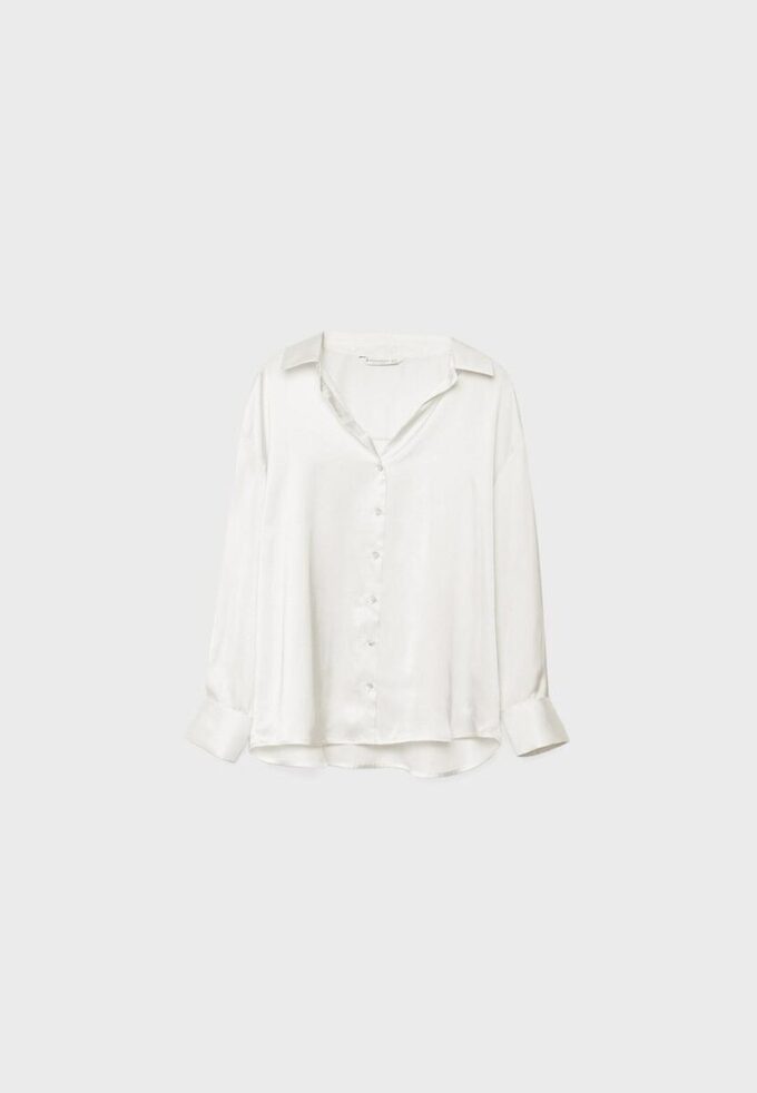 Satin skjorta med krage