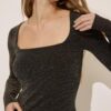 Seamless T-shirt med fyrkantig halsringning