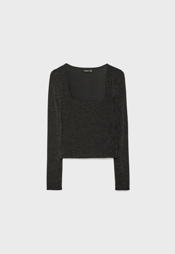 Seamless T-shirt med fyrkantig halsringning