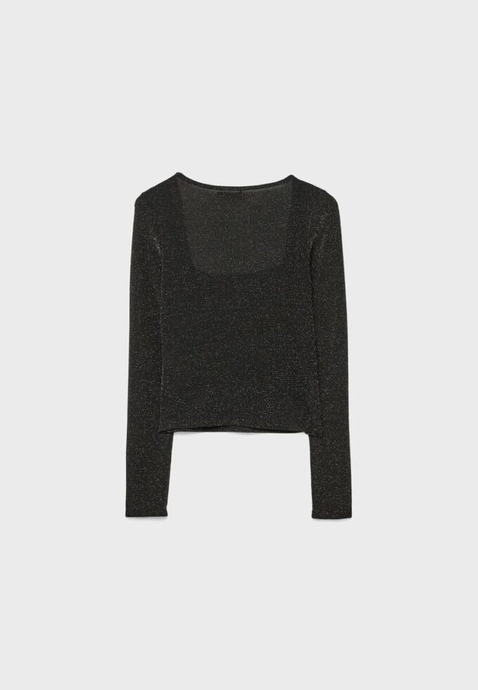 Seamless T-shirt med fyrkantig halsringning