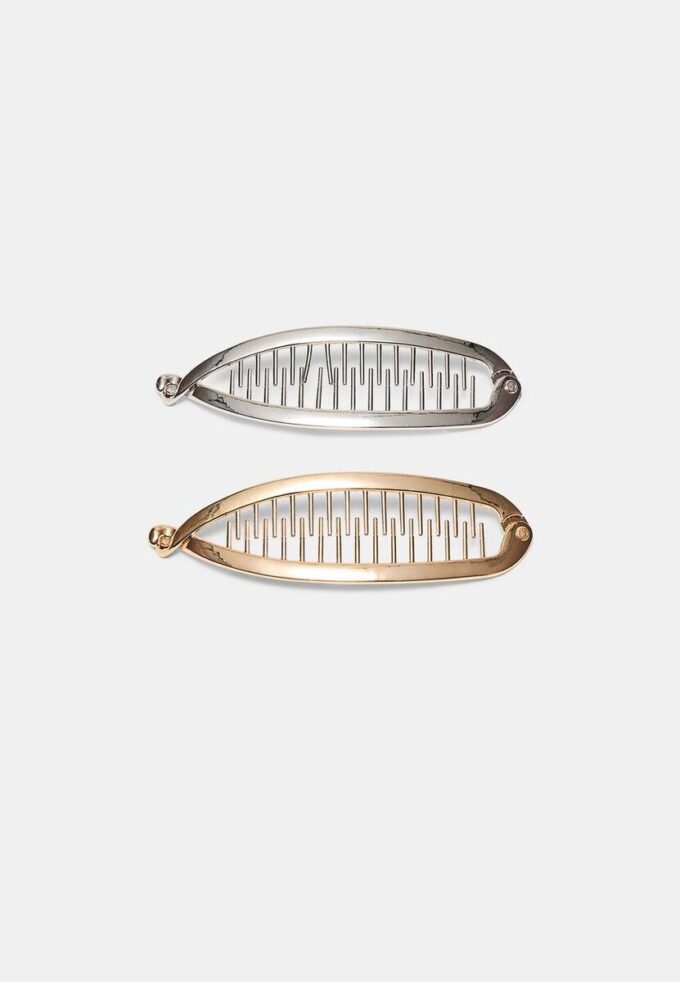 Set med 2 metallbananklämmor