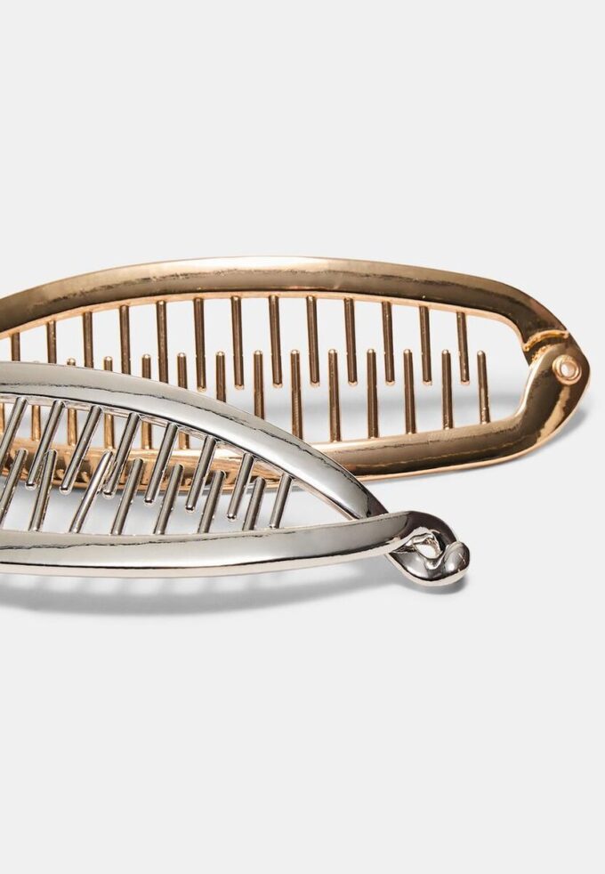 Set med 2 metallbananklämmor
