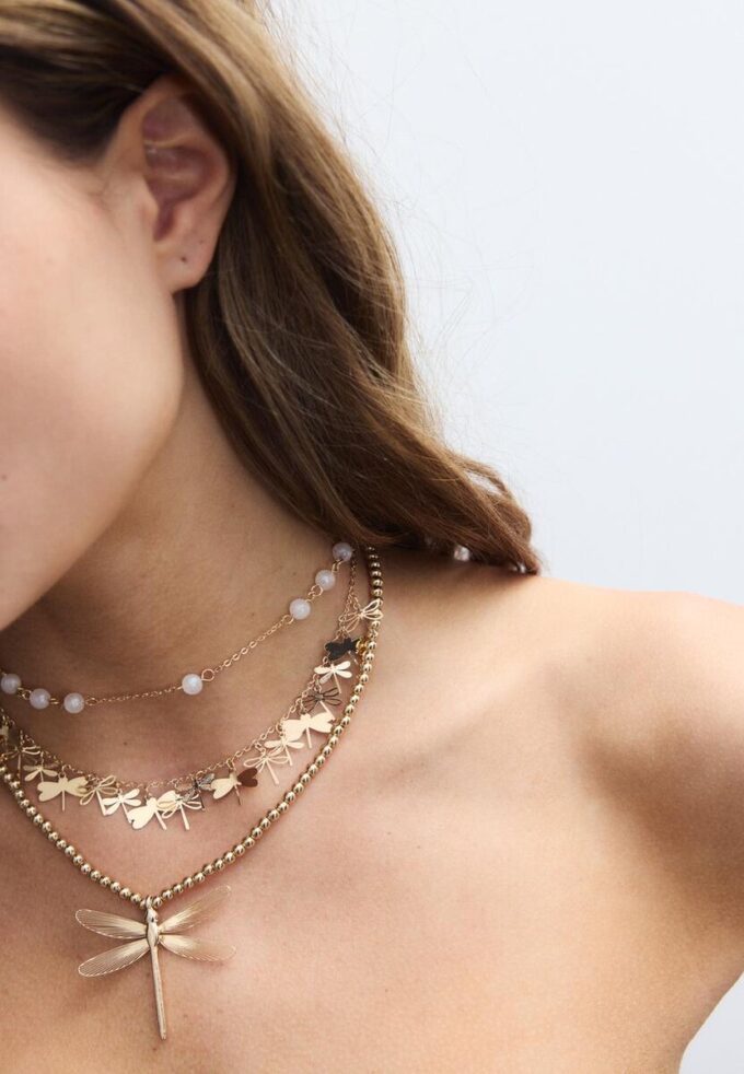 Set med 3 halsband med trollsländor