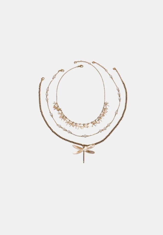 Set med 3 halsband med trollsländor