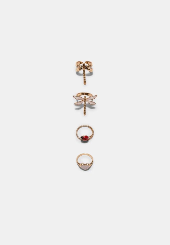 Set med 4 Dragonfly-ringar