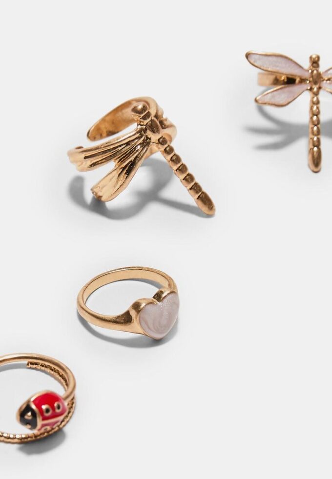 Set med 4 Dragonfly-ringar