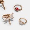 Set med 4 Dragonfly-ringar