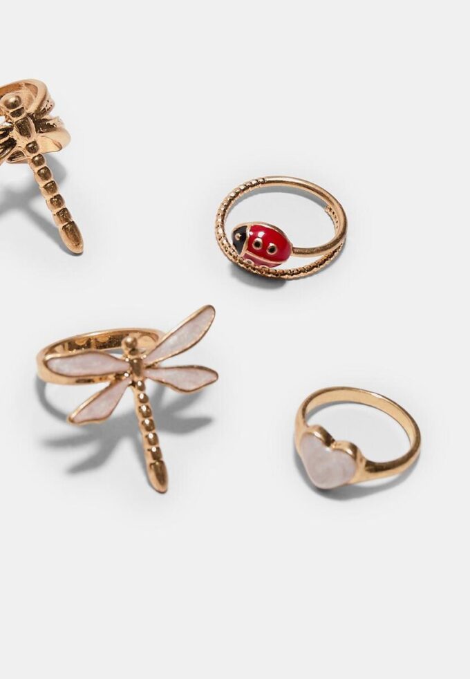 Set med 4 Dragonfly-ringar