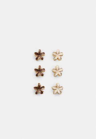 Set med 6 mini-blomsterhårspännen