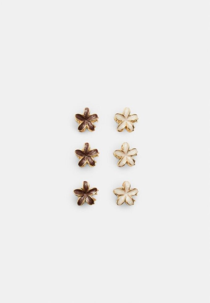 Set med 6 mini-blomsterhårspännen