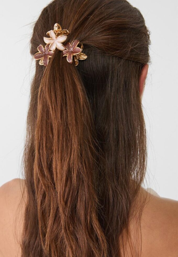 Set med 6 mini-blomsterhårspännen