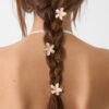 Set med 6 mini-blomsterhårspännen