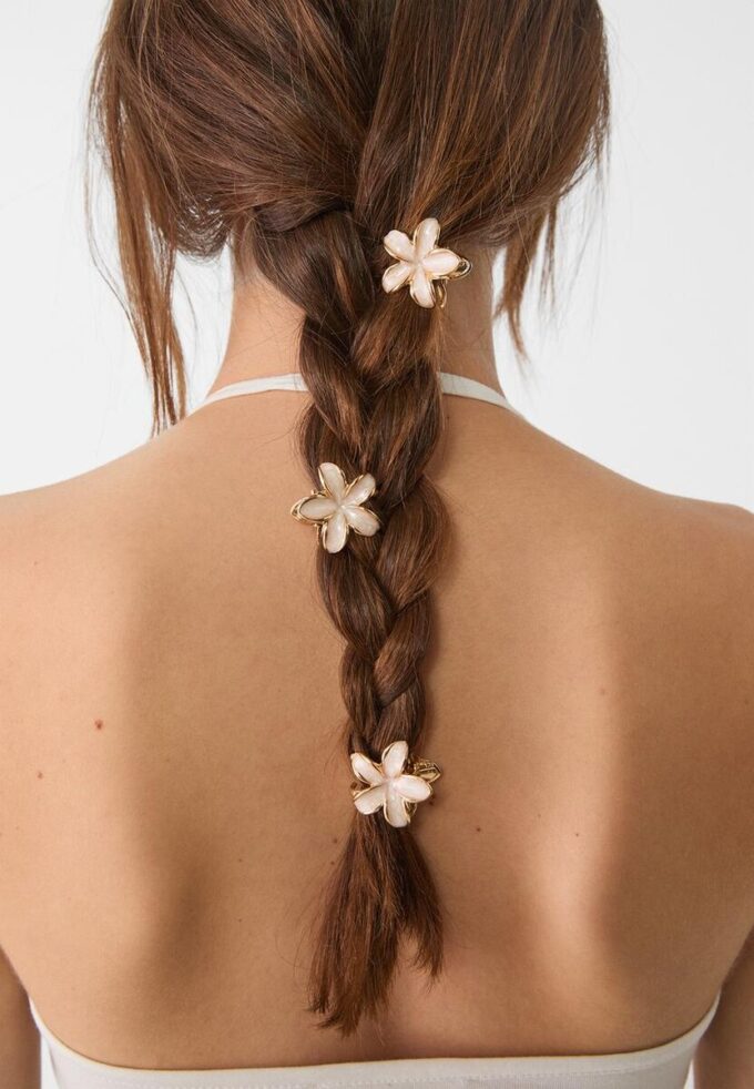 Set med 6 mini-blomsterhårspännen