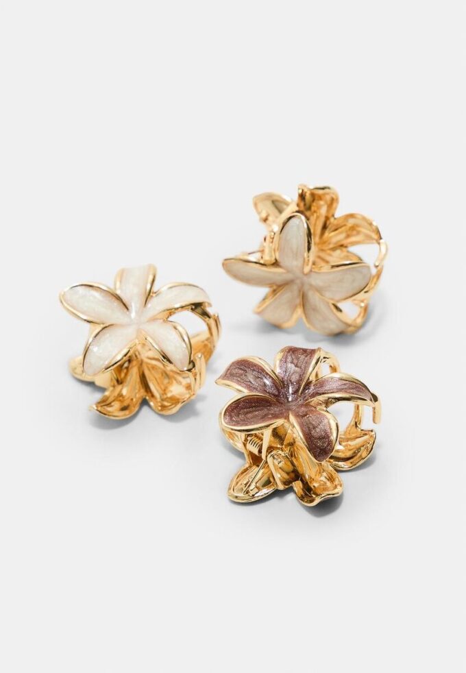 Set med 6 mini-blomsterhårspännen