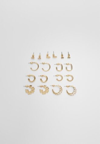 Set med 9 blommiga örhängen