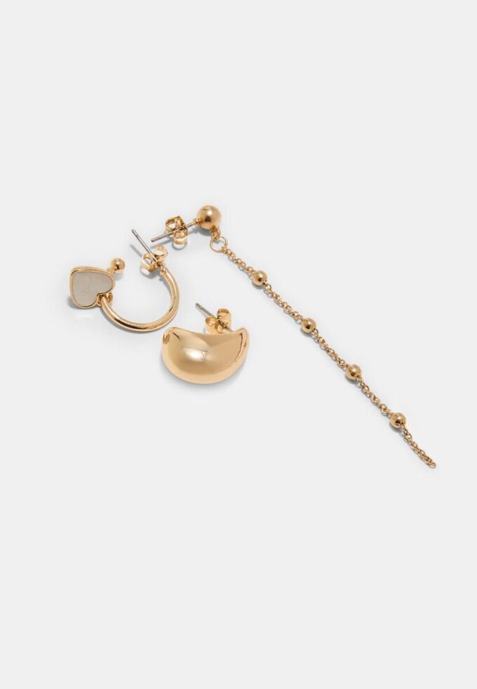 Set med 9 hjärt- och ringörhängen
