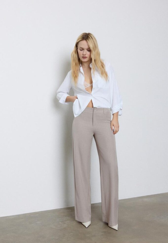 Slim fit-byxor med rak passform