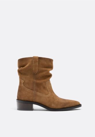 Slouchy cowboy-ankelstövlar i skinn
