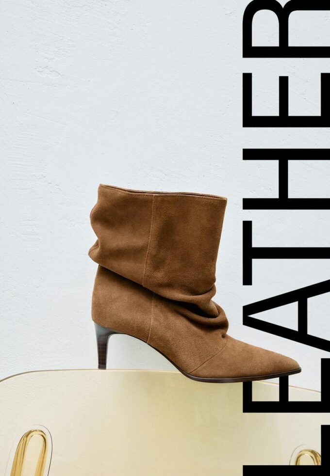 Slouchy skinnankelstövletter med klack