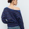 Soft Touch stickad tröja med båthals