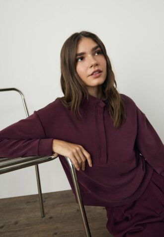 Soft Touch sweatshirt med dragkedja