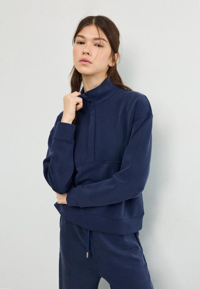 Soft Touch sweatshirt med dragkedja