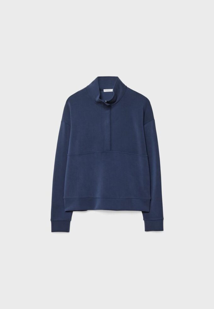 Soft Touch sweatshirt med dragkedja