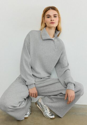 Soft Touch sweatshirt med dragkedja i sidan