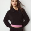 Soft Touch sweatshirt med dragkedja i sidan