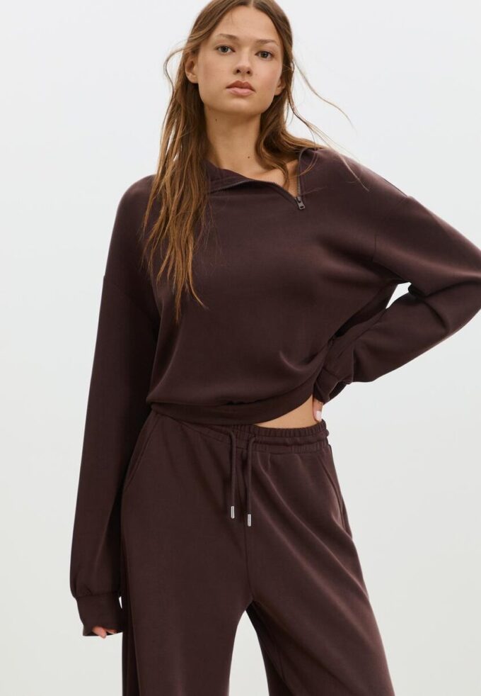 Soft Touch sweatshirt med dragkedja i sidan Soft Touch sweatshirt med dragkedja i sidan