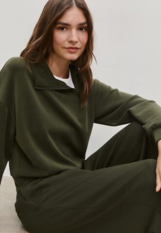 Soft Touch sweatshirt med dragkedja i sidan