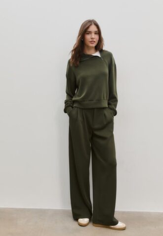 Soft Touch sweatshirt med dragkedja i sidan