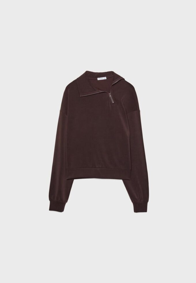 Soft Touch sweatshirt med dragkedja i sidan Soft Touch sweatshirt med dragkedja i sidan