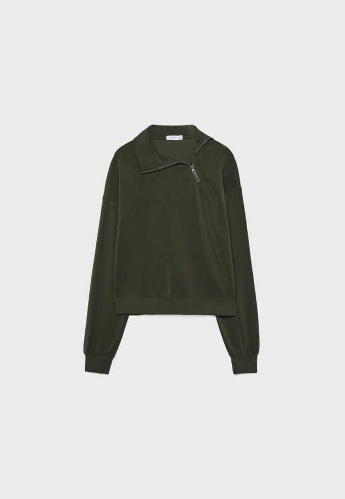 Soft Touch sweatshirt med dragkedja i sidan Soft Touch sweatshirt med dragkedja i sidan