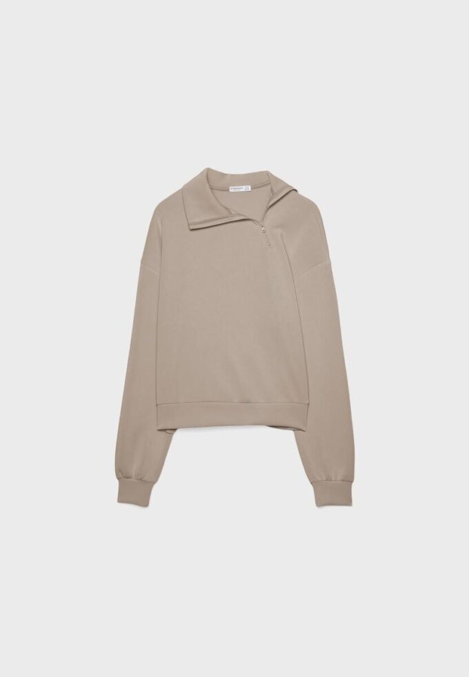 Soft Touch sweatshirt med dragkedja i sidan Soft Touch sweatshirt med dragkedja i sidan