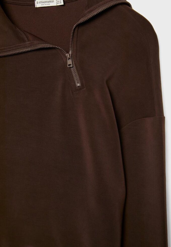 Soft Touch sweatshirt med dragkedja i sidan Soft Touch sweatshirt med dragkedja i sidan