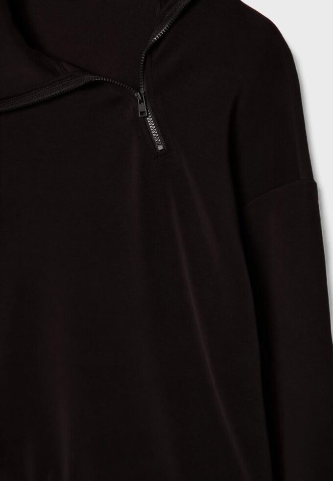 Soft Touch sweatshirt med dragkedja i sidan
