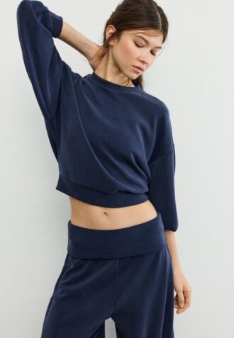 Soft Touch sweatshirt med fladdermusärmar