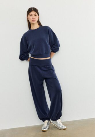 Soft Touch sweatshirt med fladdermusärmar