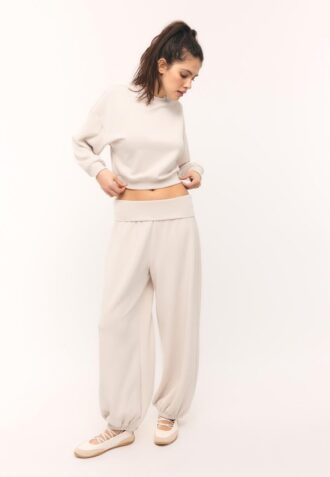 Soft Touch sweatshirt med fladdermusärmar