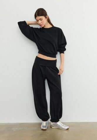 Soft Touch sweatshirt med fladdermusärmar