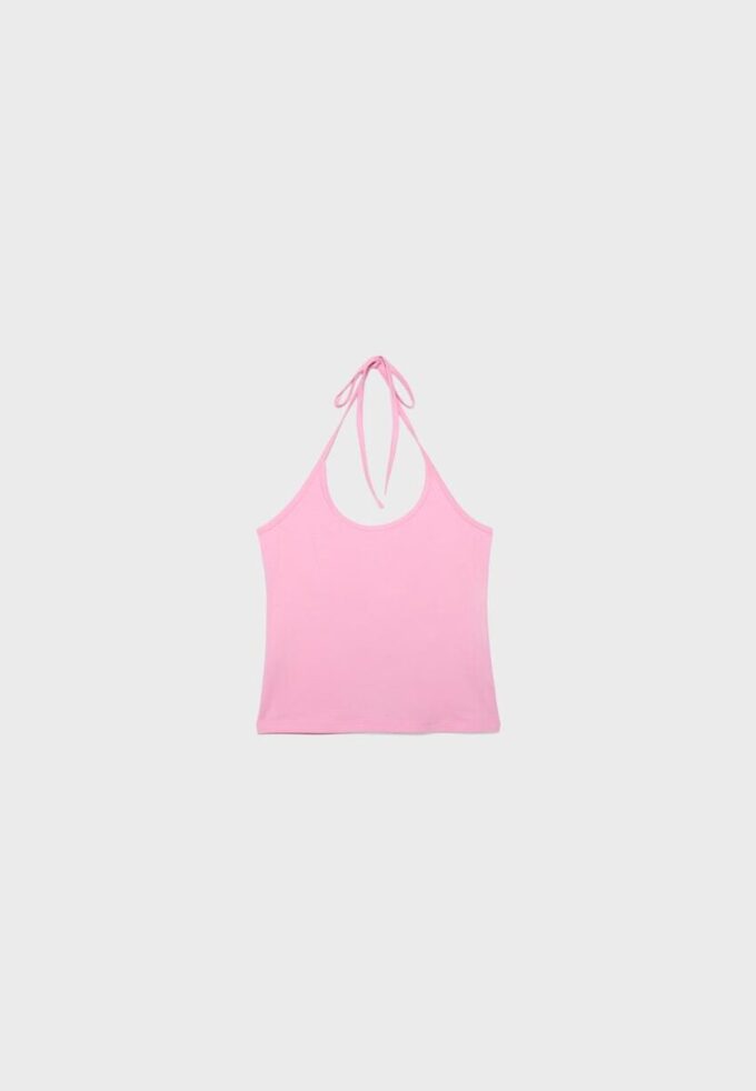 Stickad halterneck-toppar