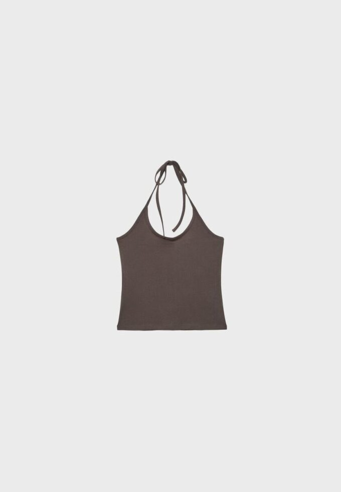 Stickad halterneck-toppar