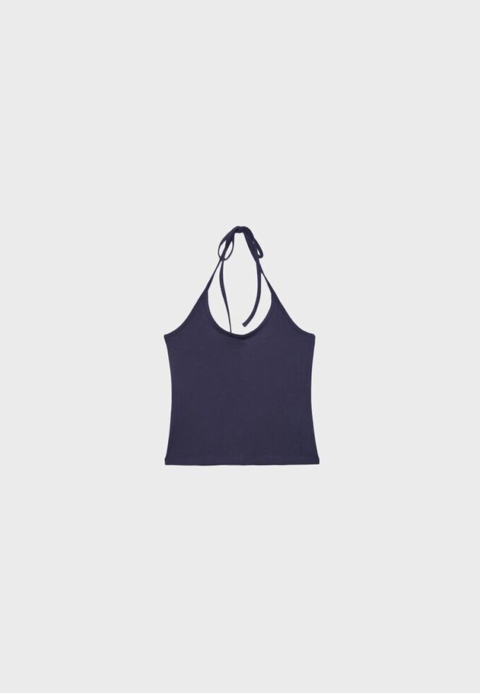 Stickad halterneck-toppar