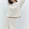 Stickat T-shirt med rund hals